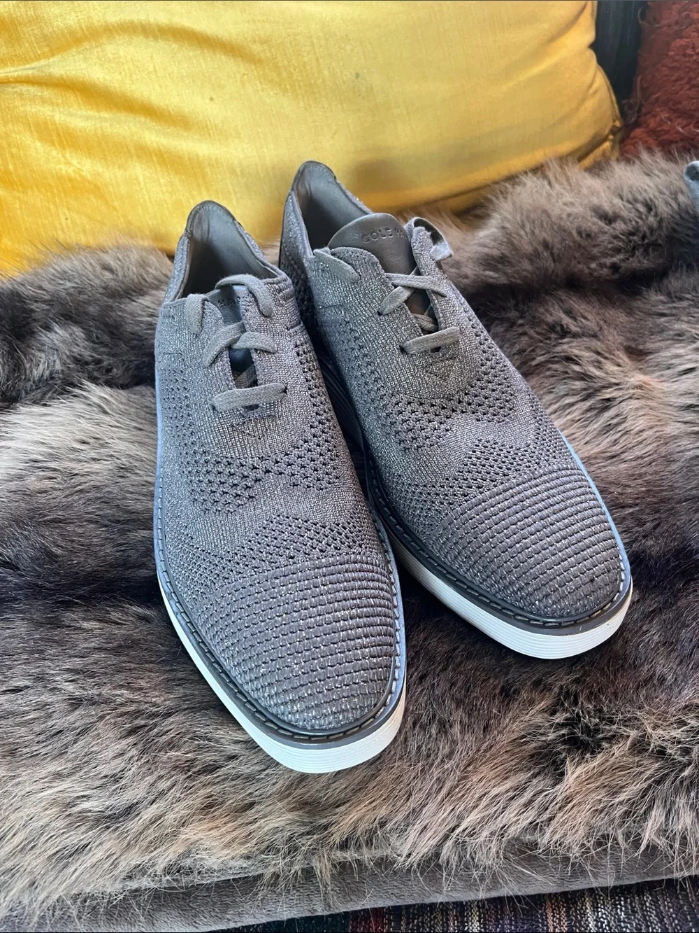 Cole Haan Grey Knit Oxford with White Sole